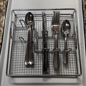 Stainless Steel Metal Flatware Rack Organizer